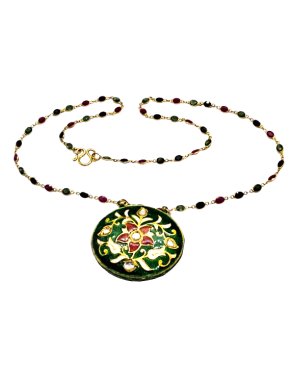 20ct Yellow Gold Vintage Polki Pendant Necklace