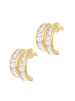 MeMe London 18ct Gold Plated Fire & Ice Earrings