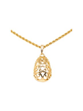 Saint Laurent Gold Tone Filigree Necklace