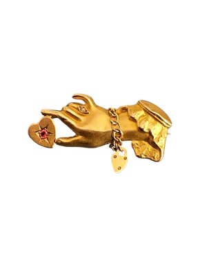 Victorian Gold Sweetheart Hand Pin