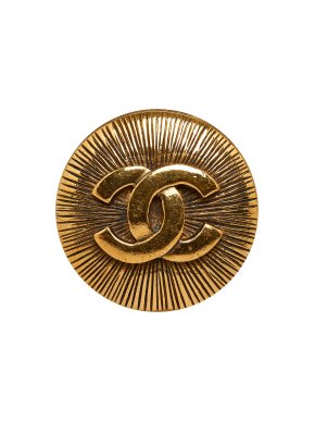 Chanel Gold Tone CC Brooch