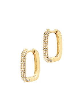 MeMe London Gold Tone Crystal Embellished Hoop Earrings