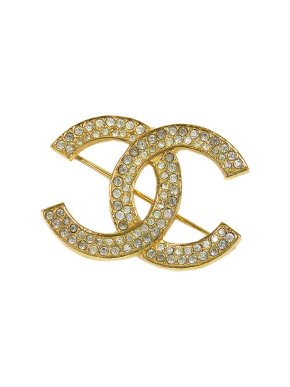 Chanel CC Rhinestone Brooch