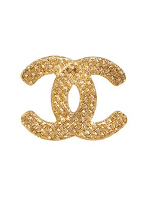Chanel Gold Quilted CC Brooch
