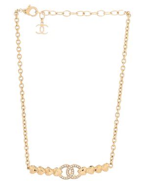 Chanel CC Heart Link Choker Necklace