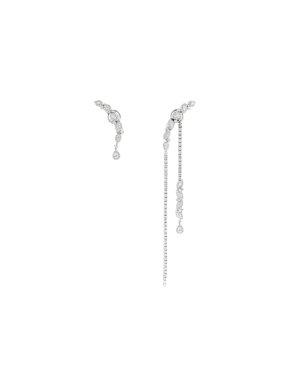 Yeprem Beyond Limits 18K White Gold Asymmetrical Diamond Dangle Earrings