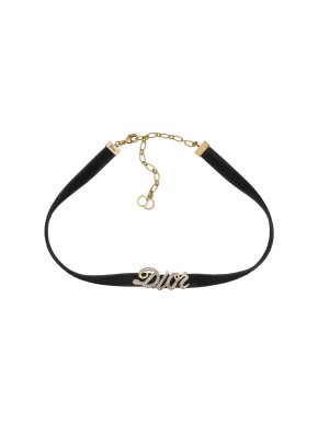 Dior Velvet Faux Pearl Embellished Choker