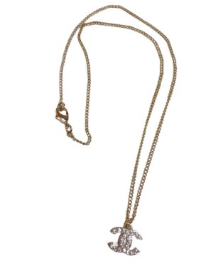Chanel Crystal CC Pendant Necklace