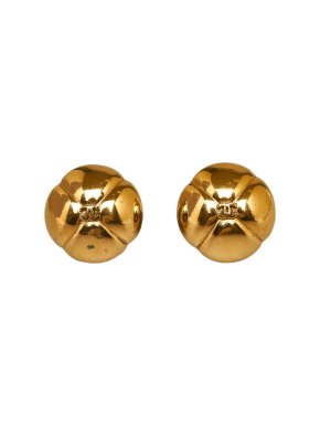 Chanel Gold Tone CC Clip-on Earrings