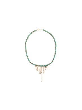 Pascale Monvoisin Taylor No.3 Turquoise 9kt & 14kt Gold Necklace