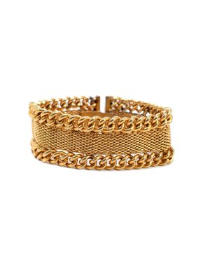Dior Grosse Vintage Gold Plated  Woven Chain  Bracelet