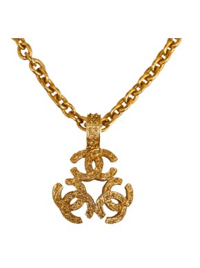 Chanel Gold Tone CC Trinity Pendant Necklace