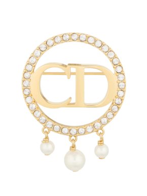 Dior Clair De Lune Crystal Pearl Drop Brooch