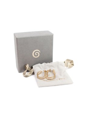 Goossens Gold Double Ring Hoop Earrings