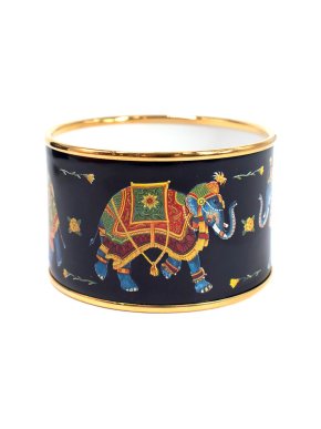Halcyon Days Elephant Print Cuff Bangle Bracelet