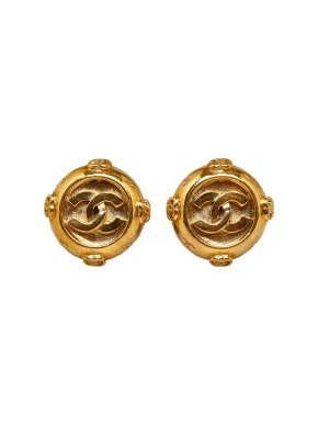 Chanel Round CC Logo Clip-on Earrings