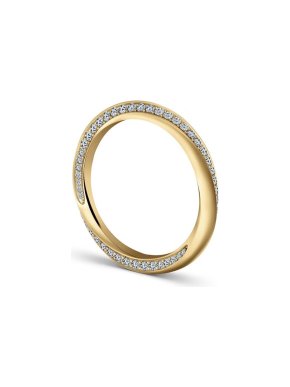 Vashi 18kt Yellow Diamond Diamond Twist Eternity Ring - Size J