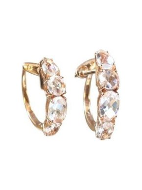 Bespoke 18kt Rose Gold Quartz Huggie Earrings