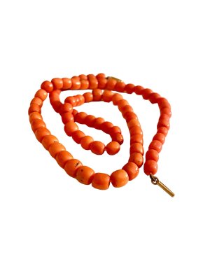 Victorian carved coral necklace