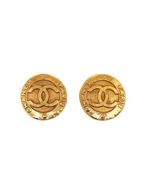 Chanel Gold Plated Star CC Clip On Earrings