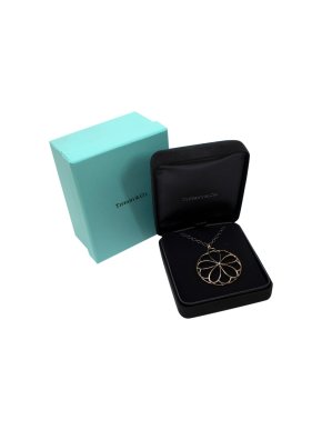 Tiffany & Co Sterling Silver Garden Medallion Pendant Necklace