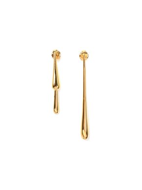 Anissa Kermiche Gold Drop Asymmetric Earrings