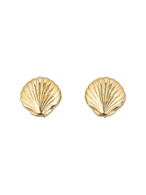 Dior Golde Tone Shell Clip on Earrings