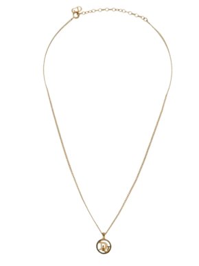 Dior Gold-Tone Logo Pendant Necklace