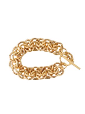 Saint Laurent Gold Tone Chain Link Bracelet