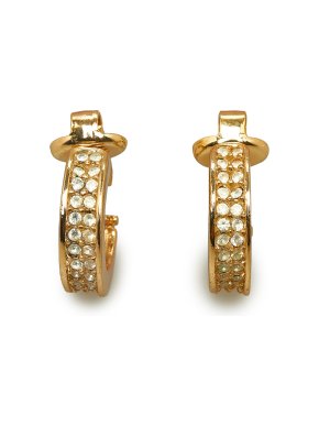 Dior Gold Tone Rhinestone Clip-On Earrings