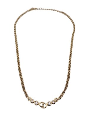Dior CD Logo Crystal Detail Necklace
