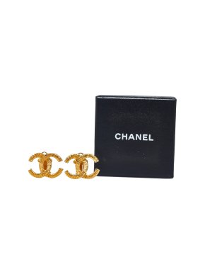 Chanel Vintage Gold Plated CC Clip-On Earrings