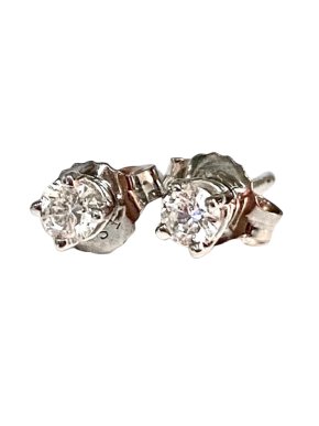 Bespoke White Gold Diamond Solitaire Earrings