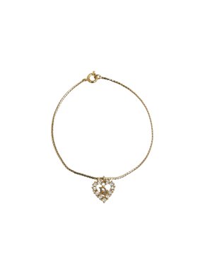 Dior Rhinestone Heart Pendant Necklace