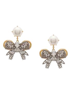 Miu Miu Crystal embellished Bow Clip-on Earrings