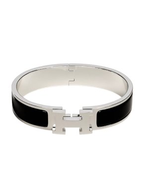 Hermes Black and Palladium Clic  H Bracelet