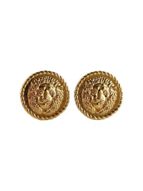 Gianni Versace Vintage Lion Head Earrings