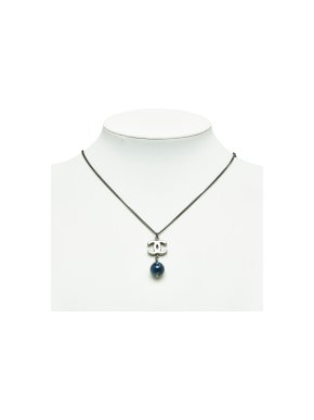 Chanel CC Faux Pearl Pendant Necklace