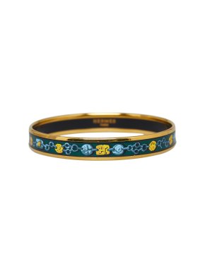 Hermes Green Narrow Enamel Bangle