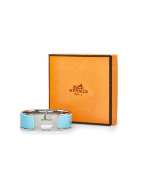 Hermes Blue Clic H Bracelet