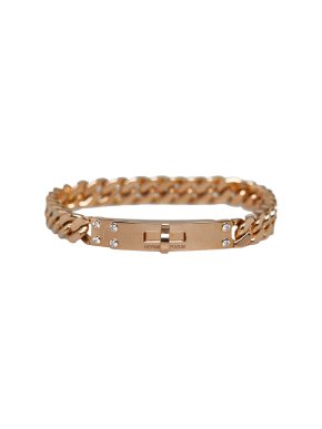 Hermes Rose Gold & Diamond Kelly Gourmette Bracelet
