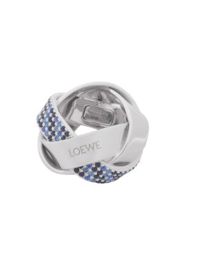 Loewe Crystal Embellished Chunky Nest Pavé Ring