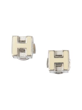 Hermes Cream Laquer Cage H Earrings