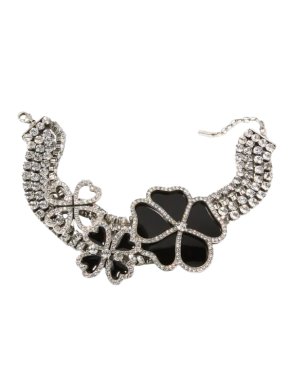 Saint Laurent Clover Crystal Choker Necklace