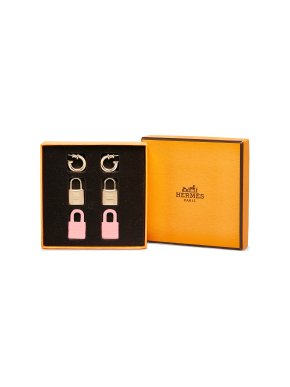 Hermes Gold Tone Swift O Kelly Earrings