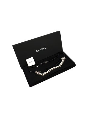 Chanel Black and White Beaded Sun and Moon Belt/Necklace