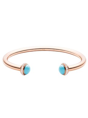 Piaget 18ct rose gold, turquoise & diamond Possession open bangle