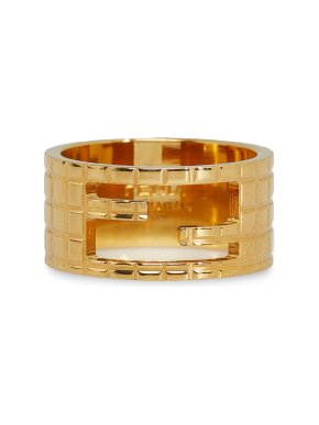 Fendi Gold Tone Baguette Ring