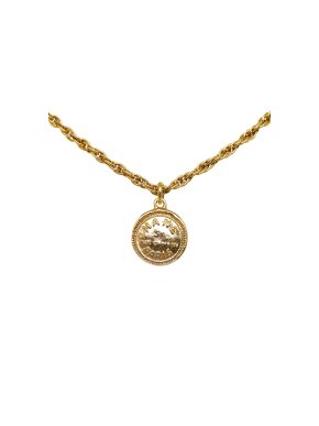 Chanel Vintage Gold Plated CC Pendant Necklace