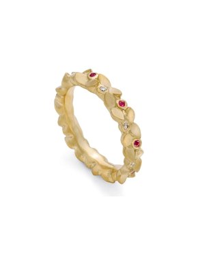 Victoria Walker Rubies & Diamonds Lotus Flower Eternity Ring